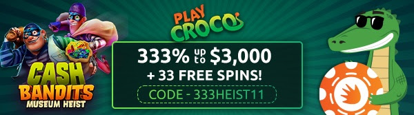 PlayCroco Casino 33 Free Spins on Bonus Wheel Jungle